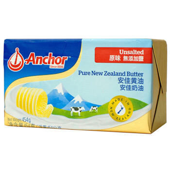 安佳（Anchor）动脂黄油 淡味 454g  烘焙原料 早餐 面包