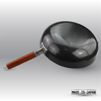 珍珠生活 GP-11双耳铁锅 加厚型光面锅/少油烟炒锅配套木锅盖