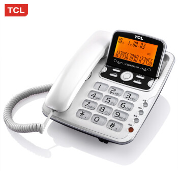 
                                                            TCL 206 电话机  办公家用座机 固定电话  来电显示 免电池 背光显示 有绳电话 TCL206香槟金                