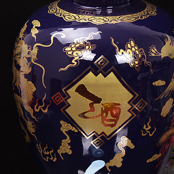 
                                        景秀缘 景德镇陶瓷密封盖带龙头炮酒坛 酒缸 酒罐 10斤20斤30斤50斤酒具 蓝色 10斤                