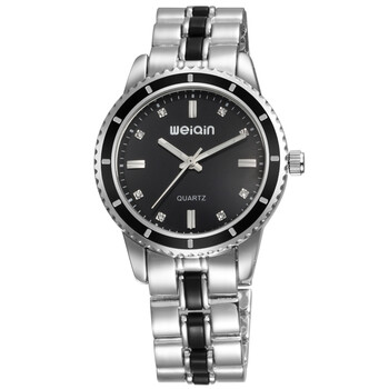 威琴(weiqin)女士手表大表盘镶钻时尚时装百搭优雅白领知性女表防水