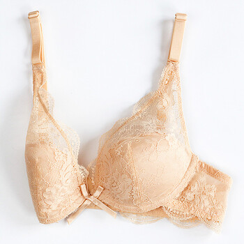 无钢圈无海绵蕾丝网纱半杯春夏薄款平胸小胸文胸 80b o(无钢圈)