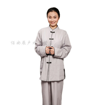 修居士服女彈性耐磨性好春夏秋佛教俗家弟子亞麻服 圖片色 xxl 180