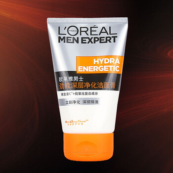 
                                                                                欧莱雅(LOREAL)男士劲能深层净化洁面膏 100ml(男士洗面奶 清洁排浊)                