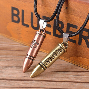 德仕奇男士项链子弹头韩版新款复古时尚学生饰品 古铜色 通用【图片 