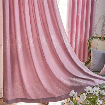 乐巢窗帘 窗帘成品欧式定制粉色卧室客厅比尤莱 紫色 宽1*高2.