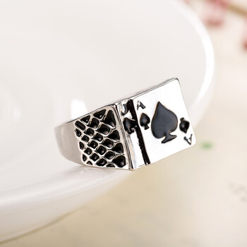 倾世皇妃戒指新款春夏欧美时尚扑克牌戒指 19mm 通用