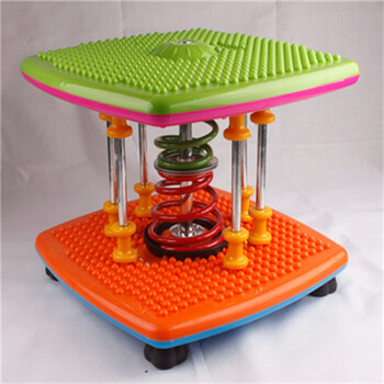 扭腰机 加强版七立柱双弹簧跳舞机家用 健身器材 九柱子音乐 彩绿七