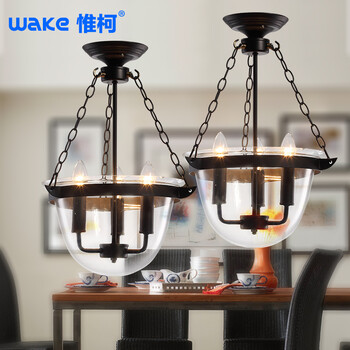 惟柯(wake)LED吸顶灯美式乡村阳台饭厅书房客厅卧室过道灯饰吧台灯具WD970 吊灯