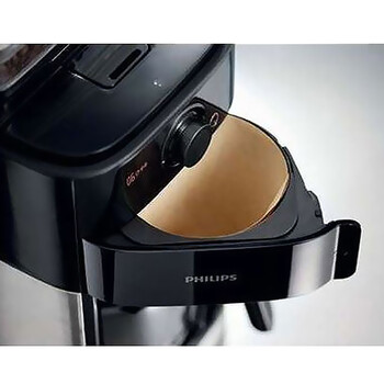 飞利浦（PHILIPS）HD7761 家用咖啡壶 全自动咖啡机 豆粉两用 银色款