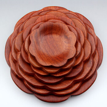 花梨木七件套果盘套装红木托盘糖果盘子家居客厅实木质圆形干果零食盘