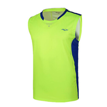 bonny波力2016新款 男式运动v领背心 羽毛球服无袖上衣透气休闲 荧光