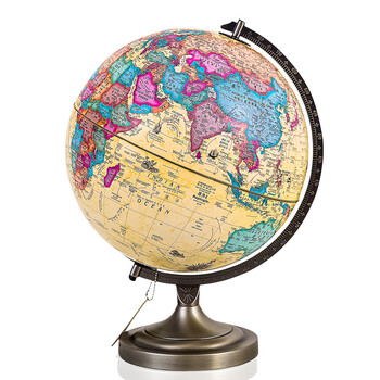 美国进口 32cm立体浮雕带灯地球仪 大号学生用教学地球仪摆件家居书房