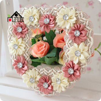 尚品屋 婚庆装饰手工布艺开关贴开关套 花朵钻 咖色花 8.5*8.5cm