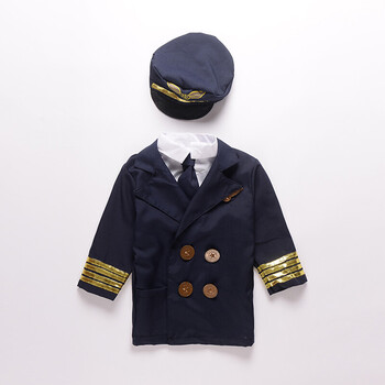 夏季礼服演出服六一舞台 海军空军制服子表演服装 黑色 均码