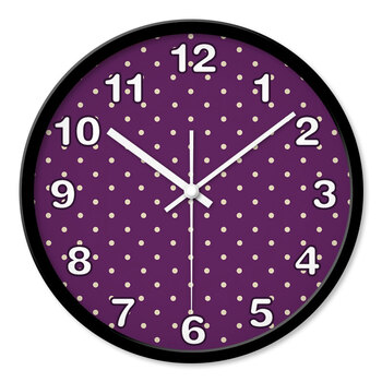 创翼(innov)客厅静音创意艺术挂钟挂表石英钟表时钟简约可爱紫色波点