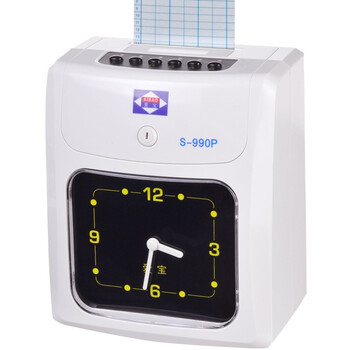 
                                                                                爱宝（Aibao）S-990SP 打卡机 微电脑考勤机 纸卡打卡钟 双色打印 自动识别移位                