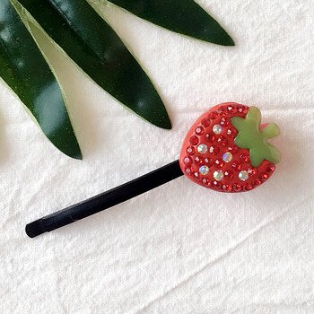 小清新草莓发圈 发饰头绳水果发夹扎头发饰品橡皮筋yto 1#大草莓发夹