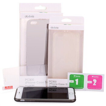 【京东自营】dostyle PC303 苹果iphone6 4.7寸 手机壳/手机套+钢化玻璃膜/钢化膜 月牙白