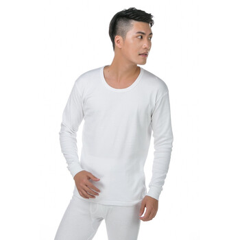 薄款棉男女中高领中老年秋衣秋裤 棉毛衫保暖内衣套装白色 白色男款