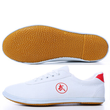 正品双星太极鞋练功鞋帆布 太极拳武术鞋布鞋牛筋底透气 男女白红