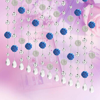 小雏菊(XCJ) 晴偏好 水晶珠帘成品水晶门隔断帘定制玄关田园藤球装饰帘子  套餐 红色 最短0.4最长1.1m40条