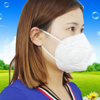 冠桦 一次性男女带呼吸阀防尘口罩折叠式粉尘打磨工业防护kn90 白色带