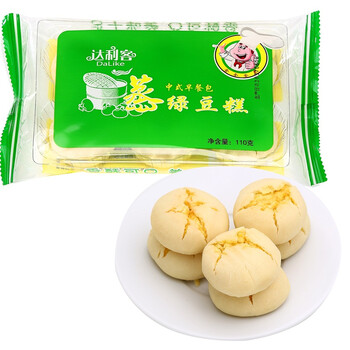 达利客 dalike 中式早餐包 蒸绿豆糕110g 袋装