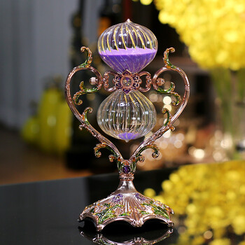 结婚礼物创意实用沙漏摆件闺蜜新婚礼品纪念日工艺品摆设 爱心藤蔓