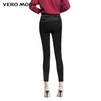 Vero Moda丝绒弹力修身女休闲裤|315126002 010黑 170/72A/L/R