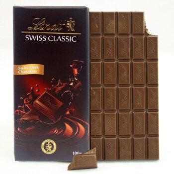瑞士莲（lindt）临期瑞士进口经典排块装巧克力 纯味黑 盒装 100g （24.5.31到期）