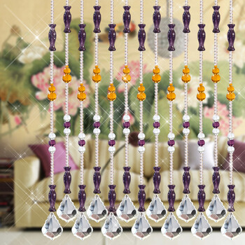 小雏菊（XCJ）三学士 水晶珠帘门帘隔断帘成品定制鞋柜玄关屏风水晶门帘装饰  20条成品帘 20条琥珀 最短1.75m最长1.8m