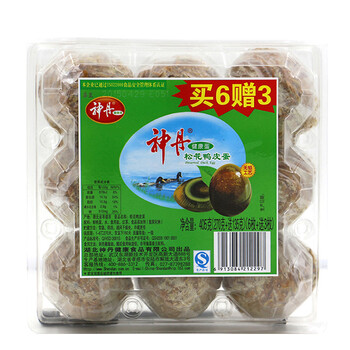 神丹松花鸭皮蛋包泥松花皮蛋传统腌制无铅工艺405g 盒9枚 图片价格品牌报价 京东