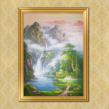 纯手工画竖式长方形构图壁画 成品带框sh96 纯手绘油画 90*160cm