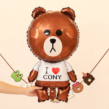 名称:linefriends主题生日派对可妮兔布朗熊周岁装饰品布置背景墙气球