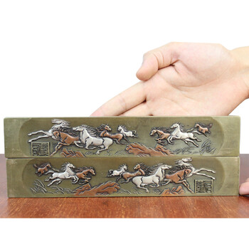 马上封侯镇纸 八骏马 铜马 镇尺文房用具 工艺品摆件都有 八骏马镇尺