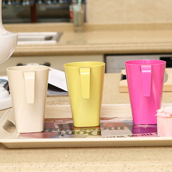 simzu环保餐具 茶杯/咖啡杯/牛奶杯 竹纤维材质水杯K004 三色套装