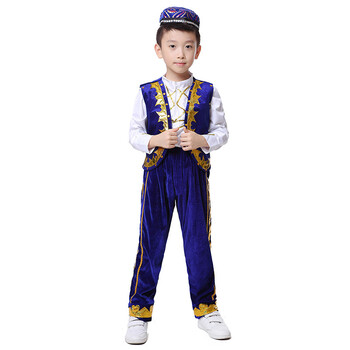 sigetu 儿童新疆演出服新疆少数民族表演服装男童舞蹈服男孩维吾尔族