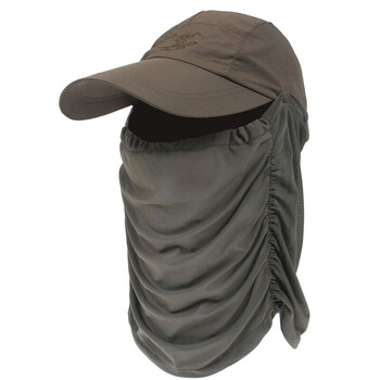 夏季户外帽男女新款防晒防风沙 帽骑行帽钓鱼帽登山帽防风沙帽 军绿色