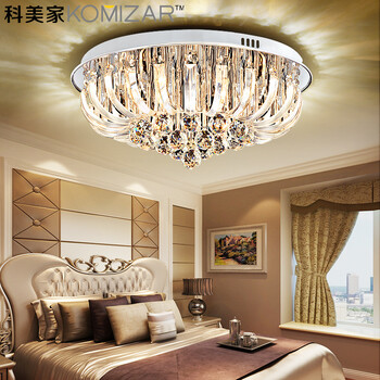 
                                        科美家 客厅灯 圆形水晶灯卧室灯led吸顶灯现代简约灯具2200 直径50cm无极调光10-15平 卧室                