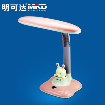 明可达 台灯护眼学生学习阅读儿童卡通工作卧室床头创意台灯带LED小夜灯 粉色小兔