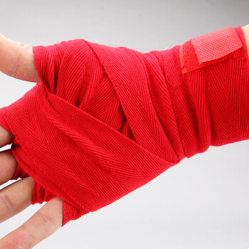 泰森拳击绑带 运动泰拳搏击散打护手绑带棉缠手带绷带 黑色