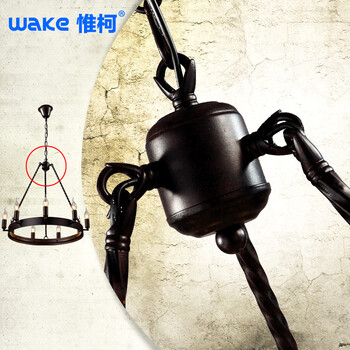 惟柯(wake)美式乡村武士复古工业Loft餐厅灯吧台灯 客厅大吊灯 灯具WD803 9头58cm