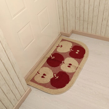 厨房地垫 欧美进门门口卧室浴室卫生间 防滑吸水可机洗 六个苹果半圆