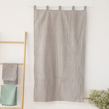 名杨织秀 门帘布艺隔断门帘卧室挂帘半帘布门帘 咖