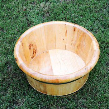 香柏木木制脚盆泡脚木桶木头足浴盆实木洗脚盆木桶洗脚木盆 大号
