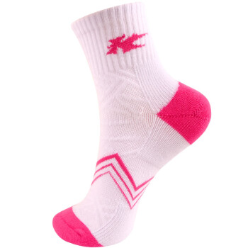 凯胜（KASON）女款短袜慢跑运动休闲棉袜子一双装FWSM012-2000中袜（白/粉）