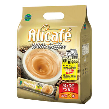 马来西亚进口 啡特力（Alicafe）白咖啡3合1特浓速溶咖啡粉 720g