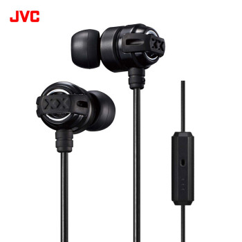 杰伟世（JVC）HA-FX11XM 入耳式手机耳机运动耳塞 新街霸 摇滚重低音有线线控耳麦 黑色