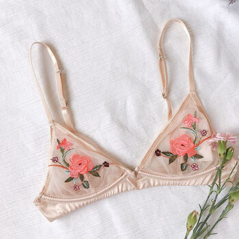 bxay英国肤色刺绣文胸 超薄绣花性感透视内衣 肤色 75b